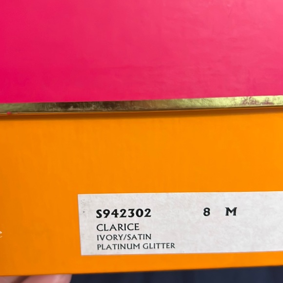 Kate spade clarice white satin and glitter heel - Picture 6 of 8